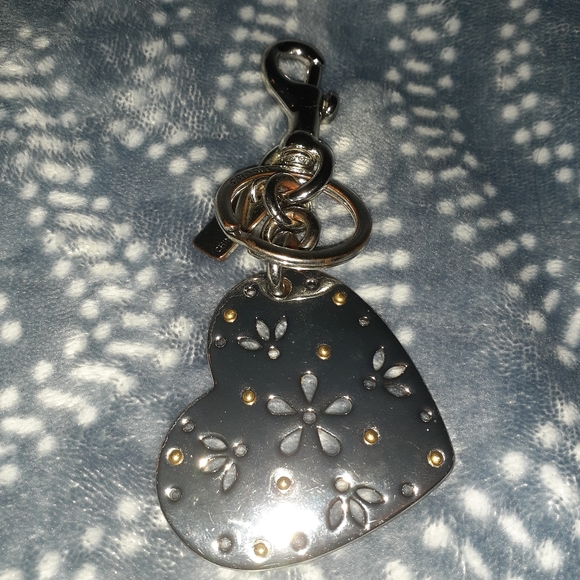 Coach Silver Heart Bag Charm - Picture 2 of 3